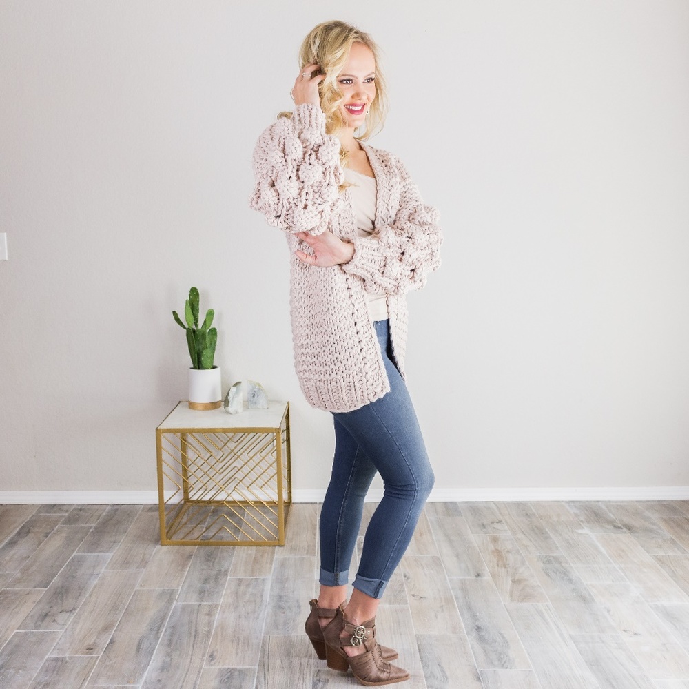 Emily' Handmade Pom Pom Cardigan - Picture 6 of 7